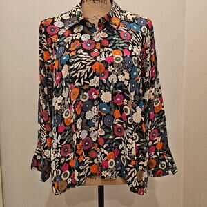 Status by Chenault Floral Button-Up Blouse Size S